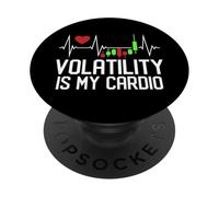 Volatility Is My Cardio - Candlestick Chart Heartbeat PopSockets PopGrip Adhésif
