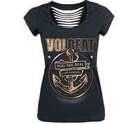 Volbeat Anchor Femme T-Shirt Manches Courtes Noir M 100% Coton Regular/Coupe Standard