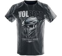 Volbeat Bandana Skull Homme T-Shirt Manches Courtes Gris Clair/Noir M