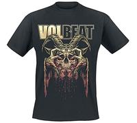 Volbeat Bleeding Crown Skull Homme T-Shirt Manches Courtes Noir XL 100% Coton Regular/Coupe Standard