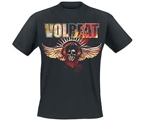 Volbeat Burning Skullwing Homme T-Shirt Manches Courtes Noir 3XL 100% Coton Regular/Coupe Standard