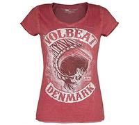 Volbeat Denmark Femme T-Shirt Manches Courtes Rouge 100% Coton Large