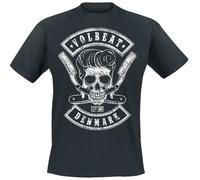 Volbeat Denmark Skull Unisexe T-Shirt Manches Courtes Noir 100% Coton Regular/Coupe Standard