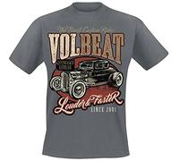 Volbeat Louder and Faster Homme T-Shirt Manches Courtes Gris XXL 100% Coton Regular/Coupe Standard