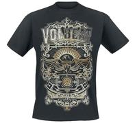 Volbeat Old Letters Homme T-Shirt Manches Courtes Noir L 100% Coton Regular/Coupe Standard