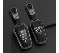 VOLBOZ Coque de Clé de Voiture pour Peugeot 408 3008 4008 5008 2008 301, Étui de Protection pour Clé de Voiture, Housse pour Clé De Voiture, Porte-ClÉS de Voiture Portable Accessoires,A Black2