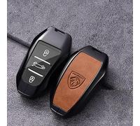 VOLBOZ Coque de Clé pour Peugeot 408 4008 3008 308S 408X, Étui de Protection, Housse et Porte-Clés Portable, Accessoires Voiture, D Brown1