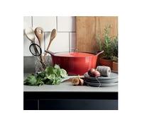 Volcan - Cocotte Ovale 35cm fonte de fer émaillée rouge avec couvercle