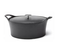 Volcan - Cocotte Ovale 35cm fonte de fer émaillée noire avec couvercle Cuisinox
