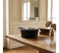 CUISINOX Cocotte ovale en fonte avec couvercle 35cm VOLCAN noir