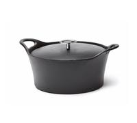 Volcan - Cocotte ronde 20cm fonte de fer émaillée noire avec couvercle