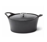 Volcan - Cocotte ronde 24cm fonte de fer émaillée noire avec couvercle
