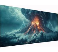 Volcan Diamond Painting Grand Format 90x45cm, 5D Diamond Painting Adulte Flamme, DIY Peinture Diamant Loisirs Créatifs Adultes, Diamant Point de Croix Kit pour Décoration Murale Maison Cadeau 2-9248