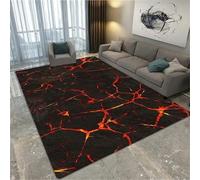 Volcan Lave Magma Tapis De Sol AntidéRapant Grand Tapis Salon Chambre à Coucher Canapé Paillasson Tapis De Jeu Pour Enfants GarçOns Filles Et Adolescents Salle De Jeux DéCoration (Colour 1,140x200 cm)