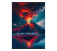 Volcan Lave Nuage 1000pcs Mini Puzzle pour Adultes Difficile | 70x50cm Carton Décor Salon Structure Durable Cadeau Anniversaire Entraînement Cérébral