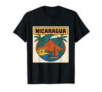Volcan Nicaragua rétro et église Coloniale T-Shirt