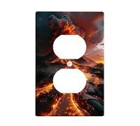 Volcanic Eruption Plaques de protection pour interrupteur de lumière/couvercles de sortie, lave ardente pour accents muraux, plaques murales thermoplastiques, prise duplex simple de taille standard