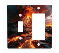 Volcanic Eruption Plaques de protection pour interrupteur de lumière/couvercles de sortie, lave ardente pour accents muraux, plaques murales thermoplastique, taille standard à bascule