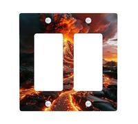 Volcanic Eruption Plaques de protection pour interrupteur de lumière/couvercles de sortie, lave ardente pour accents muraux, plaques murales thermoplastiques, taille standard double bascule