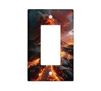 Volcanic Eruption Plaques de protection pour interrupteur de lumière/couvercles de sortie, lave ardente pour accents muraux, plaques murales thermoplastiques, taille standard simple à bascule