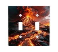 Volcanic Eruption Plaques de protection pour interrupteur de lumière/couvercles de sortie, lave ardente pour accents muraux, plaques murales thermoplastiques, taille standard double bascule