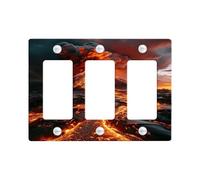 Volcanic Eruption Plaques de protection pour interrupteurs/prises de courant, lave ardente pour accents muraux, plaques murales thermoplastiques, plaque murale 3 bandes de taille standard