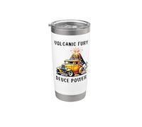 Volcanic Fury Deuce Power (style pixel 8 bits) Gobelet isotherme en acier inoxydable double paroi