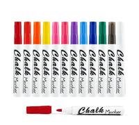 Volcanics Lot de 12 marqueurs à craie liquide effaçable à l'eau pour tableau noir, verre, 12 couleurs