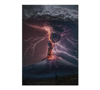 Volcano Eruption with Lightning-2, Puzzle pour Adultes, 300 PCS | La progression pièce après pièce: une organisation simple du motif pendant une soirée calme.
