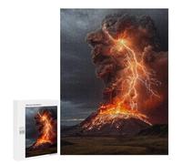 Volcano Eruption with Lightning Strikes-2 Puzzle 500 Pièces Educa Jouet en Bois Cadeau Unique Décoration Intérieure Jeu Éducatif Challenge Toy Adultes Et Enfants À Partir De 14 Ans 500 PCS