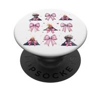 Volcano Geology Magma Lava Girl Coquette Bow Rose PopSockets PopGrip Adhésif
