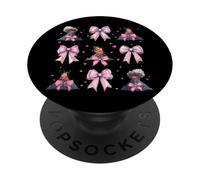 Volcano Geology Magma Lava Girl Coquette Bow Rose PopSockets PopGrip Adhésif