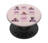 Volcano Geology Magma Lava Girl Coquette Bow Rose PopSockets PopGrip Adhésif