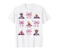 Volcano Geology Magma Lava Girl Coquette Bow Rose T-Shirt