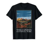 Volcans National Park Rwanda Vintage Retro Mountain Design T-Shirt