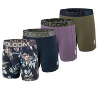 Volcom Boxer pour homme en polyester élasthanne avec panneau latéral Comfort Flex - Look moderne et élégant, Vert chasseur/bleu marine/violet/multicolore, Medium