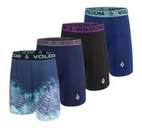 Volcom Boxer pour Homme en Polyester élasthanne, Bleu Marine/Noir/Bleu, Medium
