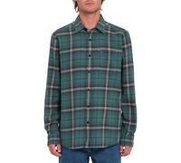 Volcom Caden Chemise à Manches Longues en Flanelle pour Homme, Vert mer, Taille S