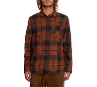 Volcom Caden Plaid LS Chemise à Manches Longues, Moka, S Homme