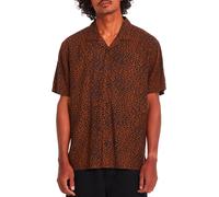 Volcom - Chemise décontractée - Utopias Print SS Shirt Brown Horn pour Homme - Taille M - Marron Marron M