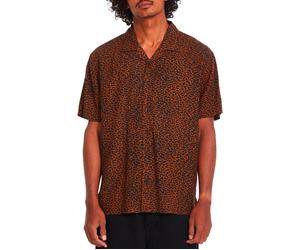 Volcom - Chemise décontractée - Utopias Print SS Shirt Brown Horn pour Homme - Taille XL - Marron Marron XL