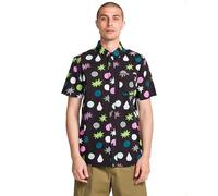 Volcom Chemise tissée boutonnée à manches courtes pour homme, noir, Taille XL