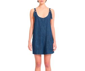 Volcom - Combishort en jean - Lived In Short Romper Deja Blue pour Femme en Coton - Taille S - Bleu Bleu S
