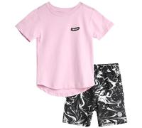 Volcom Ensemble short garçon - 2 pièces t-shirt et short de survêtement en tissu éponge - Tenue d'été décontractée pour garçons (tailles : 2T-7), Rose délavé, 4