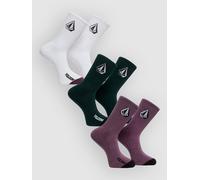 Volcom Full Stone Mix 3Pk Chaussettes à motifs Uni