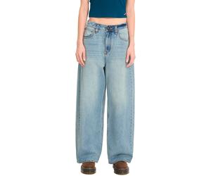 Volcom - Jean large en coton - Beeggy Denim Pants Dusty Blue Wash pour Femme en Coton - Taille 27 US - Bleu Bleu 27 US