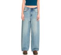 Volcom - Jean large en coton - Beeggy Denim Pants Dusty Blue Wash pour Femme en Coton - Taille 30 US - Bleu Bleu 30 US