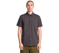Volcom Patterson Chemise tissée boutonnée à Manches Courtes pour Homme, Noir, Taille S