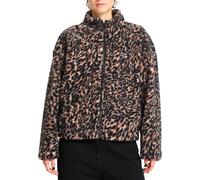 Volcom - Polaire chaude zippée - Wylding Out Sherpa W Animal Print pour Femme en Coton - Taille XS - Beige Beige XS