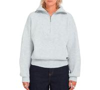 Volcom - Pull demi-zippé - Voltrane Sweater W Bone Heather pour Femme - Taille M - Gris Gris M